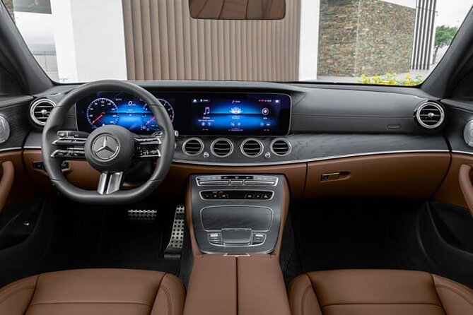 Arrival from Basel Airport BSL to Basel City by Business Car - Inside the Mercedes E-Class transfer
