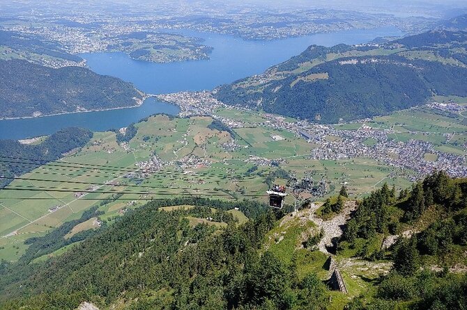 CabriO World's first Open Top Cable Car Ticket to Mt Stanserhorn - The mountain station opens onto a wide Alpine panorama