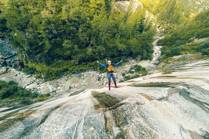 Canyoning Experience Grimsel from Interlaken - The 50-meter rappel into the canyon
