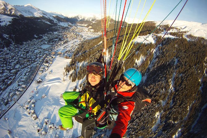 Davos Absolutely Free Flying Paragliding Tandem Flight 1'000 Meters High - Landing close to the heart of Davos