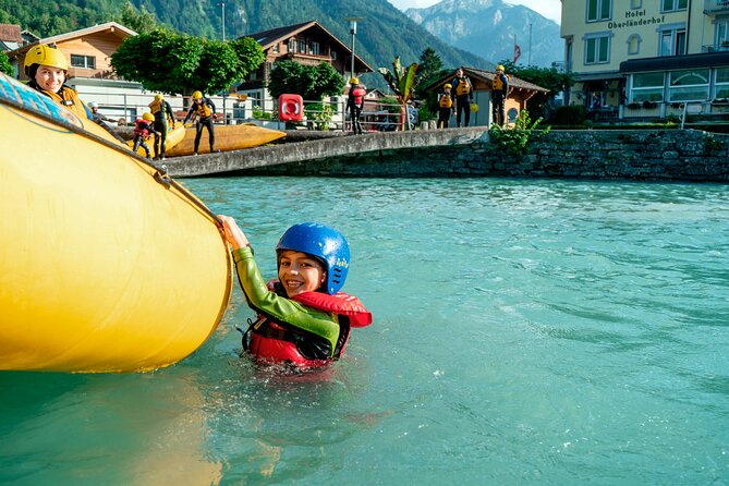 Family Rafting - Getting suited up for the Lütschine