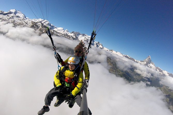 FLYMATTERHORN VIP Paragliding from Zermatt, With Matterhorn View - Taking off above Zermatt