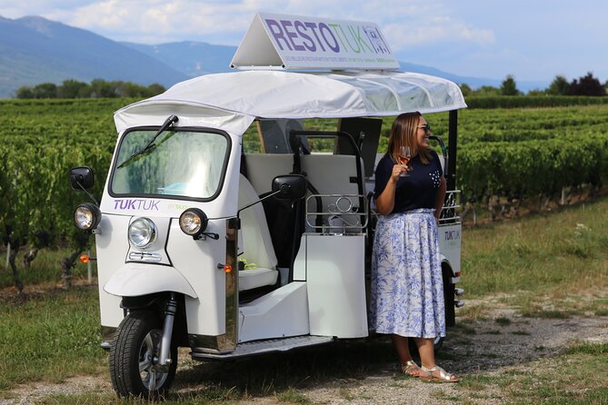 Geneva Panoramic & Tasting Vineyards Tour in an Tuk Tuk - Leaving Geneva for the Satigny vineyards
