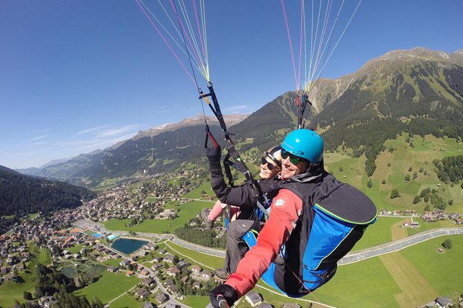 Klosters Tandem Paragliding Flight from Gotschna - Landing close to where you started