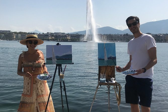 Painting Master Class by the Geneva Lake - Painting the Jet d’Eau as your main subject